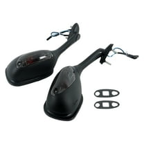 SEBLAFF Black Rear View Mirrors Smoke Turn Signals Replacement for Suzuki GSXR 600 750 1000 2001-2016