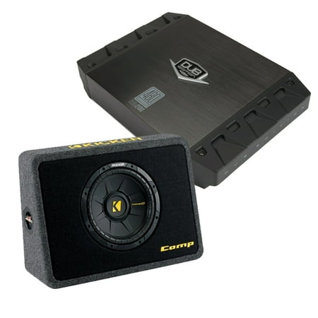 Kicker Subwoofers Amps - Kicker 40TCWS104 Truck Subwoofer box + Dub2100A 200 Watt Amp + Amp wire kit