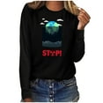 thumbnail image 1 of RKSTN Sweat-Shirt pour Femmes Mode Automne Léger Couleur Unie Manches Longues Col Rond Imprimé Pollution Marine, 1 of 4