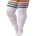 thumbnail image 4 of Plus Size Thigh High Socks for Womens Thick Thighs Cotton Extra Long Over the Knee Stockings Leg Warmer Boot Socks, 4 of 6
