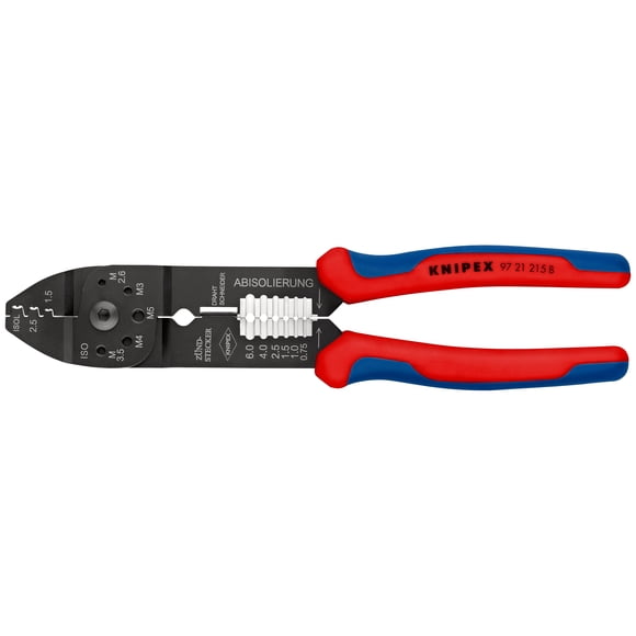 KNIPEX 97 21 215 B Pinzas para engarzar terminales Con fundas en dos componentes Negro, lacado 230 mm