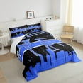 thumbnail image 3 of Gymnastics Comforter Set Queen Bedding Set, Dance Princess Bedding Comforter Sets Sports Theme Duvet Set, Navy Blue Black Quilted Comforter Gymnast Home Decor Ultra Soft 3pcs, 3 of 6