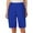 Blue, variant on NAFUU Women's Athletic Shorts Womens Casual Elastic Waist Bermuda Shorts Summer Solid Color Comfortable Ladies Plus Size Shorts Fashion Shorts