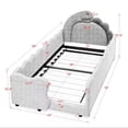 thumbnail image 5 of T-Joy Cute Dinosaur-Shaped Kids Bed with Safety Guardraild, Boucle Wooden Toddler Bed, Twin Size, Pink, 5 of 6