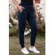 thumbnail image 2 of ABPHQTO Pantalones de cintura elástica con cordón azul sólido para mujer con bolsillo, 2 of 5