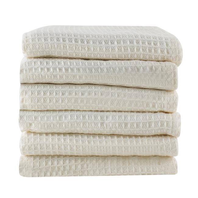 Cream White Linen Waffle Towel Set