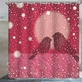 thumbnail image 3 of Couple Birds Shower Curtain Snowy White Dots Bird Lovers Romantic Sunrise Red Happy Valentine''s Day Shower Curtain for Bathroom Water Repellent Polyester 72W x 72L inch, 3 of 6