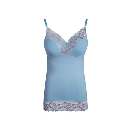 - Lace Allure Smoothing Cami Top - Lace Trim and Removable Pads