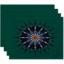 Simply Daisy 18" x 14" Sea Wheel Geometric Print Placemats, Set of 4