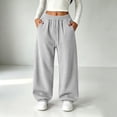 thumbnail image 4 of Ohufall 5-15T Girls' Casual Sweatpants Solid Color Elastic Waist Sweatpant Soft Comfortable Fit Pants for Daily Wear, 4 of 6