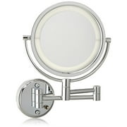 Jerdon HL88CLD 8.5" Led Lighted Direct Wire Wall Mount Makeup Mirror With 8x magnification Chrome Finish