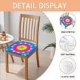 thumbnail image 2 of Colorful Tie Dye Lotus Pattern Seat Covers for Dining Room Chairs Set Of 4,Stretch Printed Washable Chair Seat Cover with Elastic Ties and Button,Removable Waterproof Couch Cushion Covers, 2 of 6