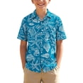 thumbnail image 5 of WAVSUF Boys Short Sleeve Shirt Cartoon Print with Pockets Classic Fit Summer Casual Tropical Shirt Multicolor Size 8, 5 of 8