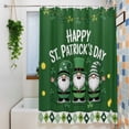 thumbnail image 3 of St. Patrick's Day Standard Shower Curtain Set, Waterproof Shower Curtains for Bathroom, Lucky Shamrock Gnomes Gold Coin Spring Green Washable Fabric Bath Curtain for Bathtub with Hooks 72x72 Inches, 3 of 9