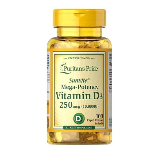 Puritan´s Pride Vitamina D3 10,000 IU. Apoya al Sistema Inmunológico y el Estrés Puritan´s Pride 506804-01