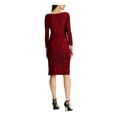thumbnail image 2 of RALPH LAUREN Womens Red 3/4 Sleeve Knee Length Sheath Cocktail Dress 0, 2 of 4