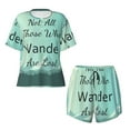 thumbnail image 4 of Lsque Not All Those Who Wander Are Lost1 Women's Short-Sleeved Pajama Set - 2 Piece Soft and Lightweight Sleepwear Set-4X-Large, 4 of 9