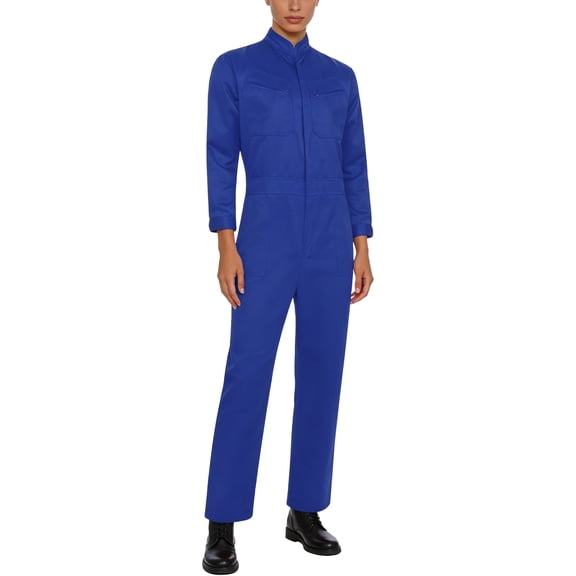 Choomomo Womens Work Overalls One Piece Wear-resistant Mechanics Jumpsuit Long Sleeve Coveralls Workwear Royal Blue XXL/180