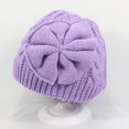 thumbnail image 3 of Generic Children's Beach Hats Baby Winter Warm Bow Knitted Woolen Hat Cotton Lining Baby Girls Cute Hat Baby Winter Hat Baby Hat Baby Boy Beanie Baby Girl Beanie(,Purple), 3 of 7