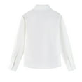 thumbnail image 3 of AherBiu Kids Girls Clothes Dress Tops Button down Shirt Lapel V Neck School Shirts Teens Formal Blouse, 3 of 6