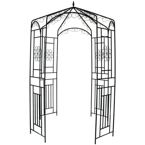 1. GO Steel Garden Arch, 8' High x 5'2" Wide, Garden Arbor for Various Climbing Plant