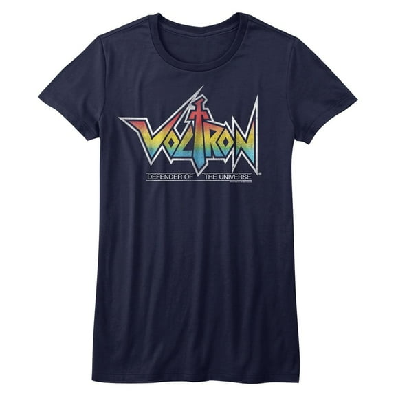 Voltron Rainbow Logo Navy Women's Bella T-Shirt