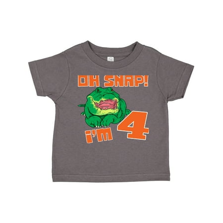 

Inktastic Oh Snap! I m 4 Cute Green Alligator Gift Toddler Boy or Toddler Girl T-Shirt