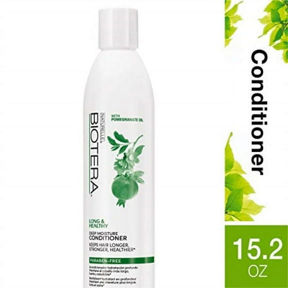 biotera long and healthy deep moisture conditioner, with pomegranate oil, paraben-free, 15.2-ounce