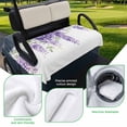 thumbnail image 5 of Golf Cart Seat Covers for 2 Seater,Purple Green Leaf Microfiber Cart Seat Towel Blanket,Spring Watercolor Botanical Flower Absorbent Breathable Non Slip Bench Seats Protector for Golf Course 51"x31", 5 of 9