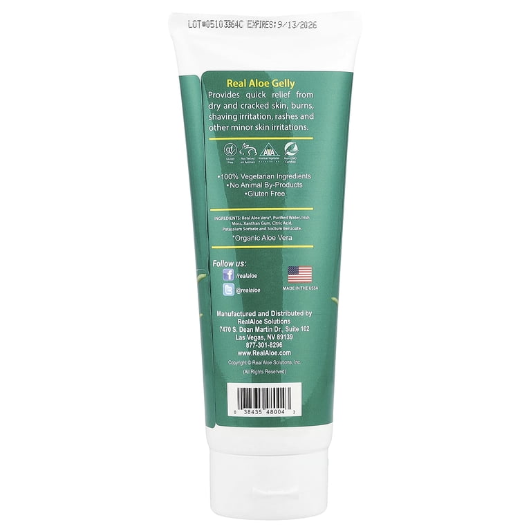 Real Aloe Organic Aloe Vera Gelly - Natural Cooling Moisturizing Gel for  Burns - 6.8 oz Skin Care - Walmart.com