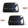 thumbnail image 3 of Naloa 2025 Happy New Year 2 Leather Makeup Bag for Purse Travel, Portable Small Cosmetic Organizer for Women and Girls, Make up Bag with Zipper, 3 of 8