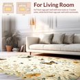 thumbnail image 2 of ODIKA 2'x3' Machine Washable Non-Slip Area Rug, Botanical Insect Haven with Artistic Nature Inspired High Traffic Rug, Beige, 280428, 2 of 7