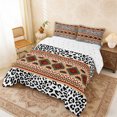 thumbnail image 2 of Erosebridal Brown Red Aztec Queen Comforter Set, White Black Leopard Print Bedding Comforter Set, Reversible 3pcs, 1 Comforter and 2 Pillowcases, 2 of 6