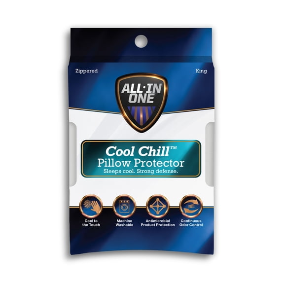 All-in-One Cool Chill Zippered Pillow Protector, 2 Pack, King
