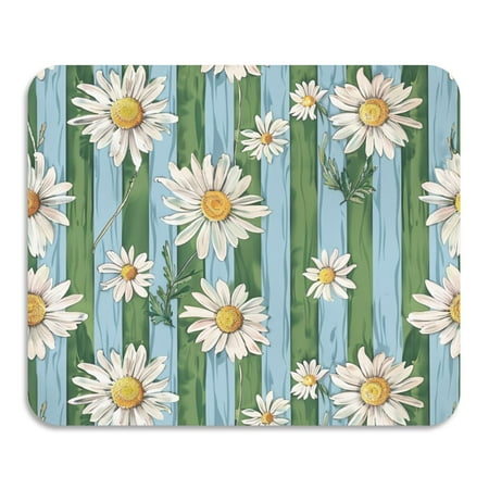 

ALAZA Dish Drying Mat for Kitchen Daisy Flowers on Stripe Wood Counter Absorbent Draining Pad 19.7 x15.7