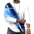 thumbnail image 5 of Leesechin Mens Tops Men Casual Round Neck Short Sleeve Pullover Line 3D Printed T-Shirt Blouse, 5 of 7