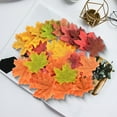 thumbnail image 3 of sunsanly 200Pcs Artificial Maple Leaf Realistic Fake Silk Colorful Fall Maple Leaves Decoration Halloween Party Thanksgiving Day Autumn Festival Decor Photo Props, 3 of 8
