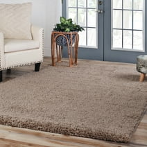 BNM Solid Indoor Shag Runner or Area Rug, 8' x 10', Taupe