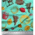 thumbnail image 1 of Soimoi Cotton Duck Fabric Mushroom,Grapes & Fresh Printed Craft Fabric by The Yard 42 Inch Wide, 1 of 1