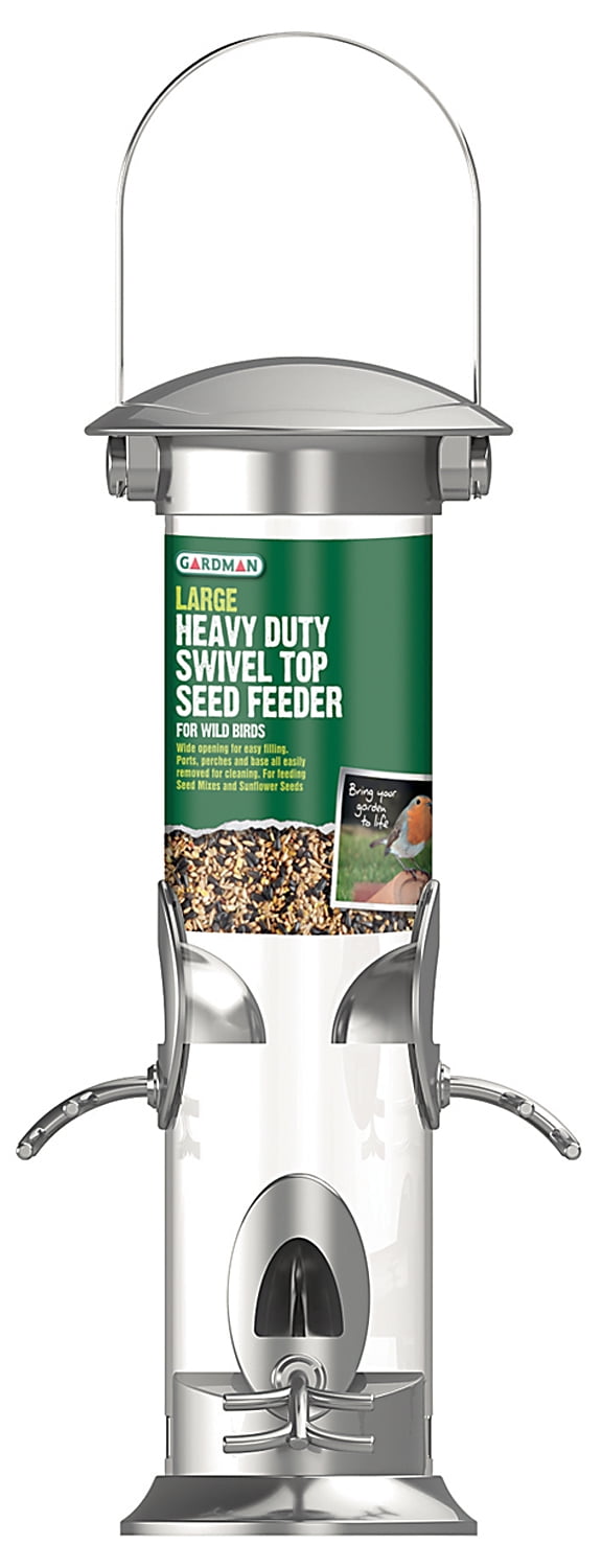 Gardman Ba01601 13 X 6 Gray Heavy Duty Bird Feeder With Swivel