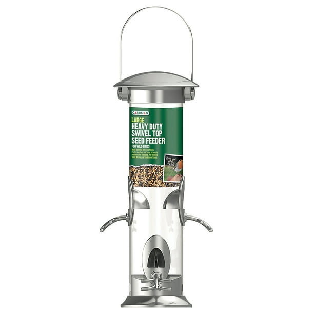 Gardman BA01601 13" X 6" Gray Heavy Duty Bird Feeder With Swivel Top