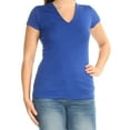 thumbnail image 2 of I.N.C Womens Textured Basic T-Shirt, Blue, Small, 2 of 3
