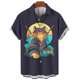 thumbnail image 3 of Camisas japonesas de gato bushido para hombres, ropa con estampado 3D, camisas hawaianas de playa, blusas de manga corta Y2K, ropa vintage, blusa con solapa, 3 of 5