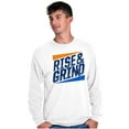 thumbnail image 3 of Rise and Grind Skateboarding Quote Men's Long Sleeve Tee T Shirt Brisco Brands S, 3 of 6