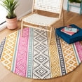 thumbnail image 2 of SAFAVIEH Micro-Loop Oliver Geometric Area Rug, Ivory/Rust, 5' x 5' Round, 2 of 6