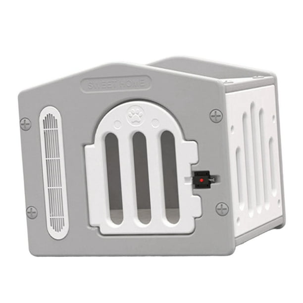 Casa para gatitos con ventilación y cerradura, refugio grande para mascotas para gatos, conejos, perros pequeños Gris
