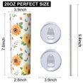 thumbnail image 3 of Sunflower 20 Oz Stainless Steel Skinny Tumbler – Vacuum Insulated Slim Travel Cup with Lid & Stainless Steel Straw, 360° Full Wrap Printed Tumbler for Home, Office & Outdoor Use, Spring, 3 of 6