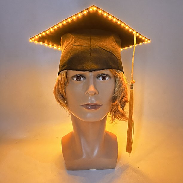 Gorros de graduación LED para adultos, gorro con borlas para la Escuela Universitaria, 2024