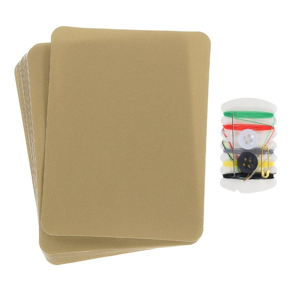 16 Pcs Iron on Patches with Sewing Kit 4.9"x3.7" Patches for Clothes Iron on Patches for Jeans, Bags Khaki