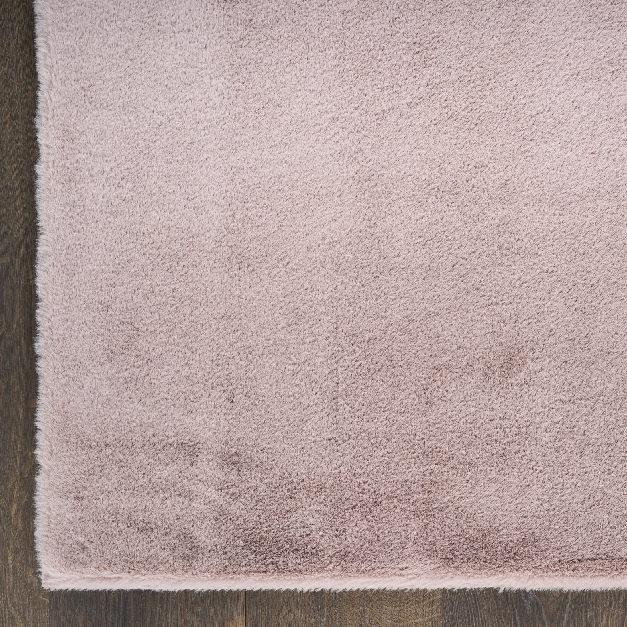 Nourison Soft Plush Rabbit Fur 4' x 6' Lavender Contemporary Indoor Rug